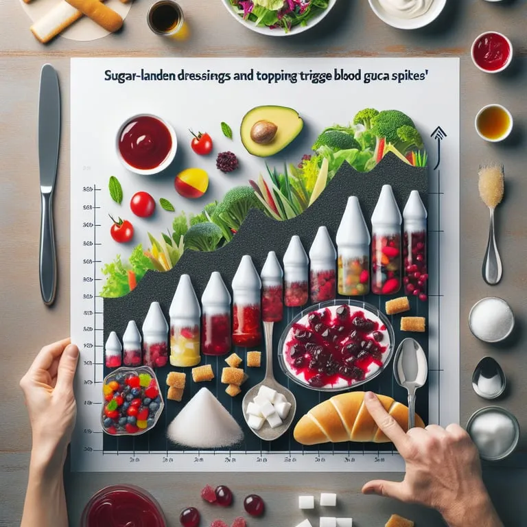 혈당 스파이크를 유발하는 달콤한 드레싱과 토핑